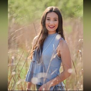 Altar'd State Ribbed Blue Top